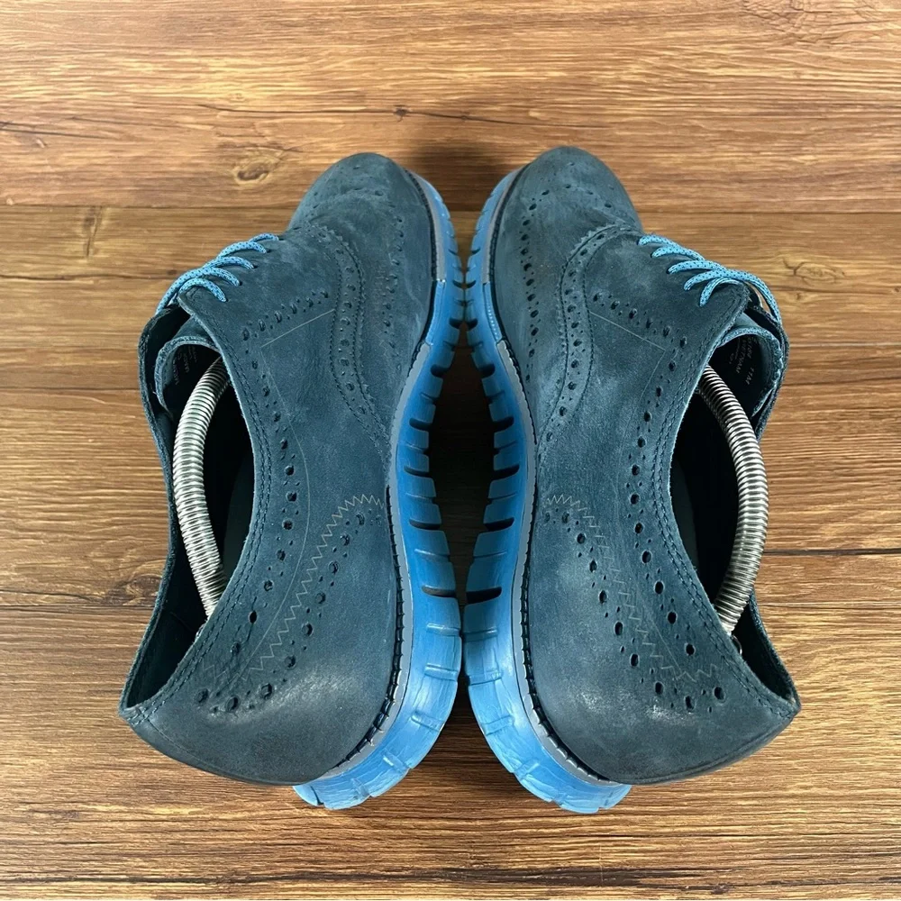 COLE HAAN ZeroGrand Blue Suede Wingtips Dress Shoes Men’s Size 11 Oxford Sneaker